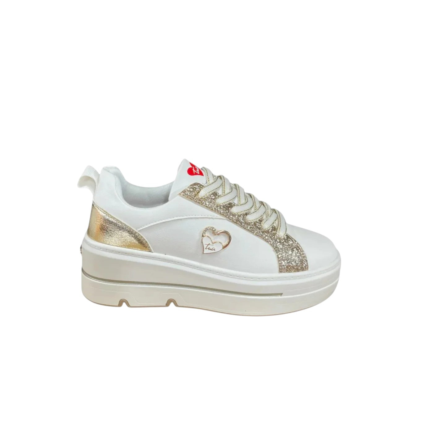Sneakers donna “Braccialini” BA139 Collezione Autunno/Inverno 2025/2026 – Bianco e Oro