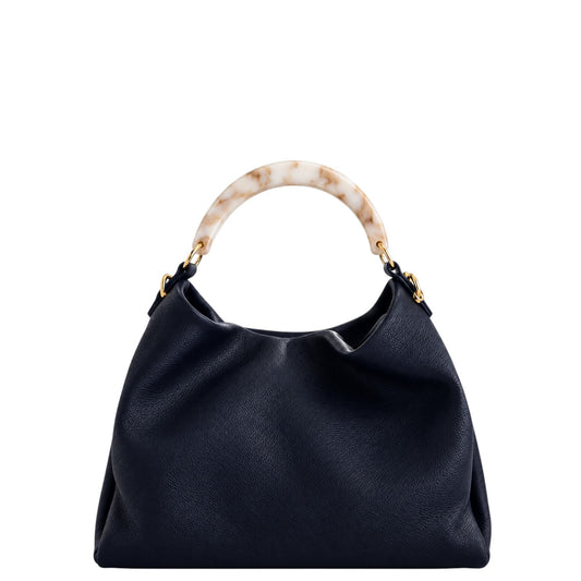 Borsa donna a spalla "Pulicati" CE 5460 Collezione Autunno/Inverno con tracolla e manico rigido - Blu