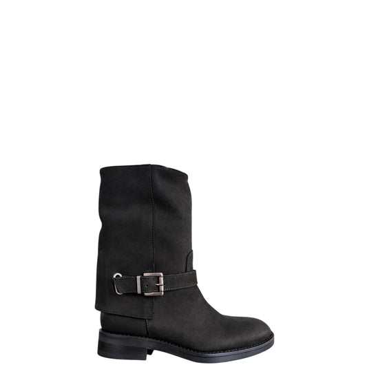 Stivali bikers donna "Noa A." ART.117 Collezione Autunno/Inverno - Nabuk Nero