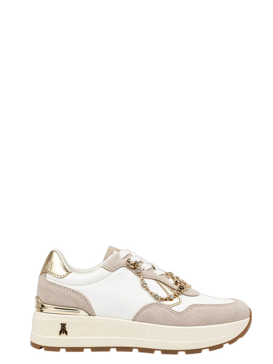 Sneakers donna "Patrizia Pepe" PPJ918 Collezione Autunno/Inverno - Bianco e Tortora