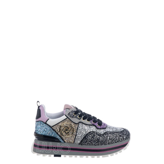 Sneakers donna "Liu Jo" MAXI WONDER GLITTER 24 Collezione Primavera/Estate - Nero e viola multi