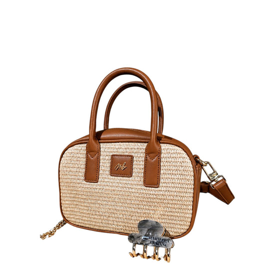 Borsa donna a mano e tracolla "Mariella Burani" MB6312 Collezione Primavera/Estate - Cuoio e Beige