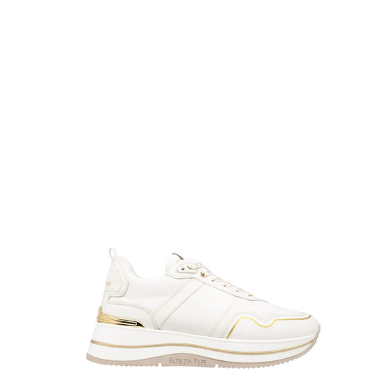 Sneakers donna "Patrizia Pepe" PPJ270 Collezione Primavera/Estate 2026 - Bianco e Platino