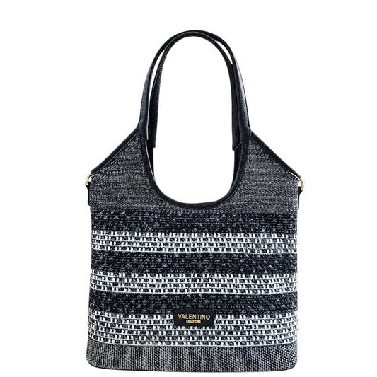 Borsa donna a spalla e tracolla "Valentino Creations" VC510 Collezione Autunno/Inverno - Nero Grigio e Bianco