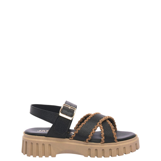 Sandali donna "Janet&Janet" J-133 Collezione Primavera/Estate 2026 - Nero e sabbia