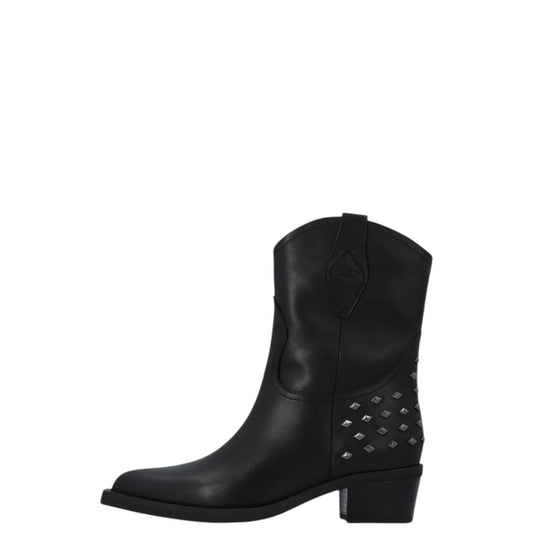 Stivaletti Texani donna "Elvio Zanon" EA1103X Collezione Autunno/Inverno con borchie - Nero