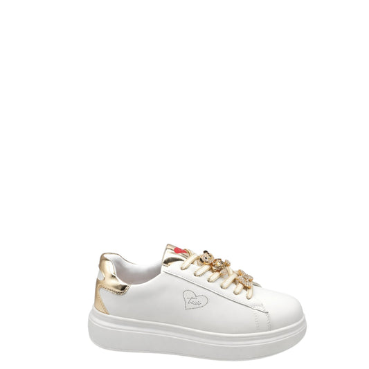 Sneakers donna "Braccialini" BA136 Collezione Primavera/Estate 2026 - Bianco e Oro