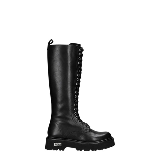 Stivali donna "Cult" CLW319900 Collezione Autunno/Inverno con lacci e zip - Nero
