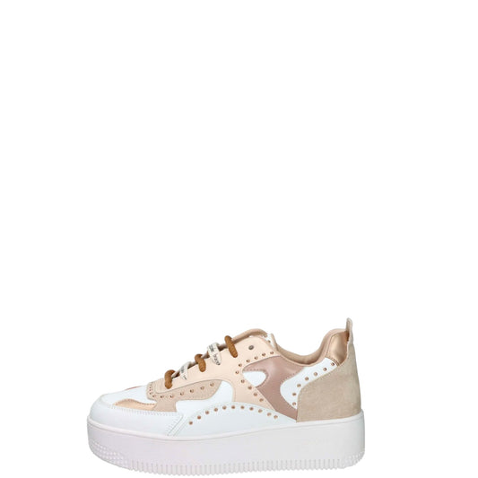 Sneakers donna "Braccialini" B105 Collezione Autunno/Inverno - Bianco e Platino Multi