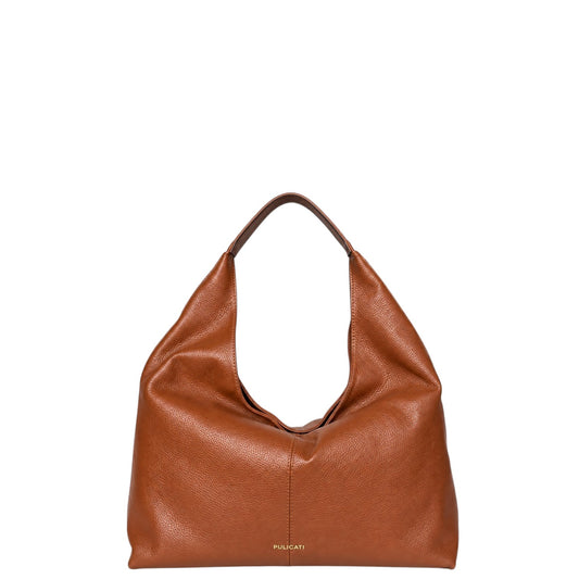 Borsa donna a spalla "Pulicati" CE 7570 Collezione Autunno/Inverno con borchioni  - Cuoio