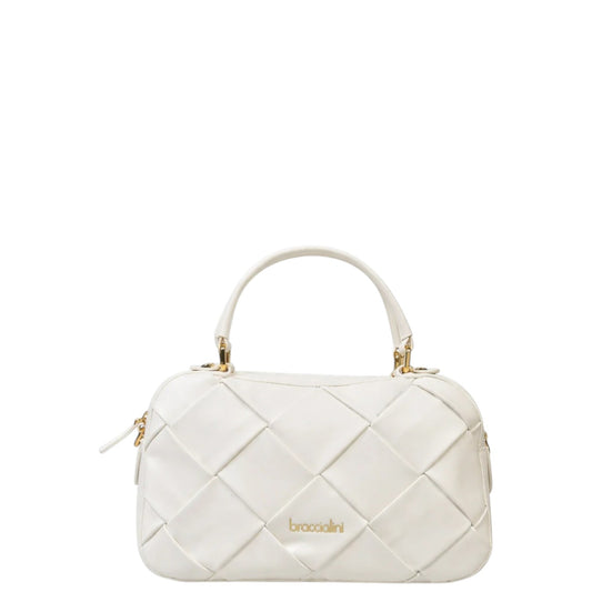 Borsa a mano donna "Braccialini" B16560 Collezione Primavera/Estate 2026 con tracolla - Bianco
