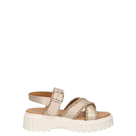 Sandali donna "Janet&Janet" J-133 Collezione Primavera/Estate 2026 - Platino e Bianco