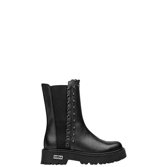 Anfibi donna "Cult" CLW459200 Collezione Autunno/Inverno con bordo smerlato - Nero