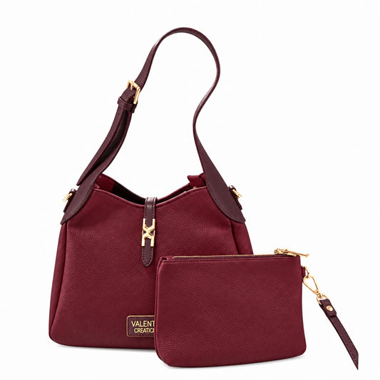 Borsa donna a spalla e tracolla "Valentino Creations" VA-7082 Collezione Autunno/Inverno - Vino