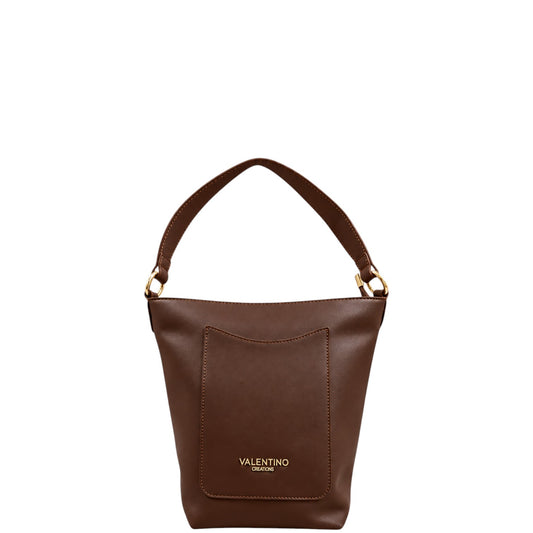 Borsa donna a spalla e tracolla "Valentino Creations" VC603 Collezione Autunno/Inverno a secchiello- Cioccolato