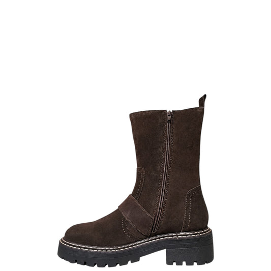 Stivaletti donna "Apepazza" F3COMBAT49/SUE Collezione Autunno/Inverno con fibbia gioiello - Testa di moro