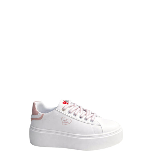 Sneakers donna "Braccialini" BA138 Collezione Primavera/Estate 2026 - Bianco e Rosa
