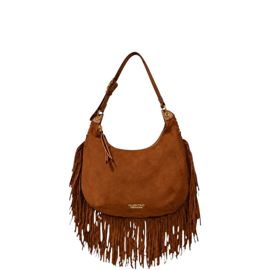 Borsa donna a spalla e tracolla "Valentino Creations" VA-7089 Collezione Autunno/Inverno con frange - Cuoio