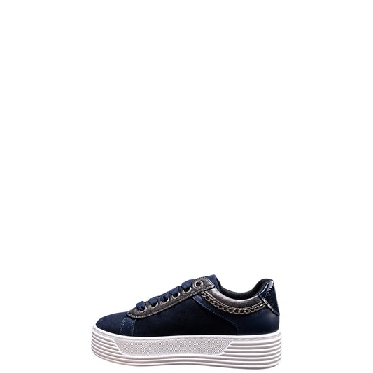 Sneakers donna "Mariella Burani" 51721 Collezione Autunno/Inverno con catene - Blu navy Multi