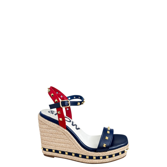 Sandali con zeppa donna "Menbur" 25347 Collezione Primavera/Estate 2026 - Blu Navy Multi