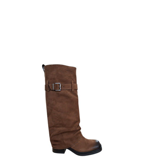 Stivali bikers donna "Noa A." ART.1302 Collezione Autunno/Inverno con fibbia - Marrone