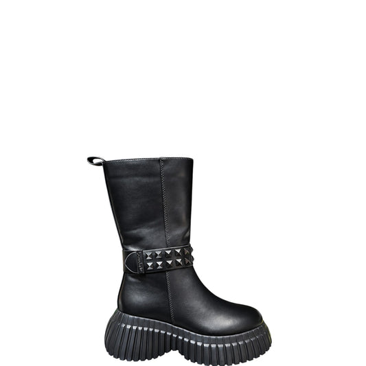 Stivali donna "Braccialini" B70 Collezione Autunno/Inverno con borchie - Nero