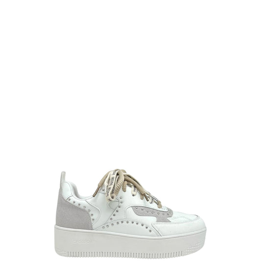 Sneakers donna "Braccialini" B105 Collezione Autunno/Inverno - Bianco e Tortora