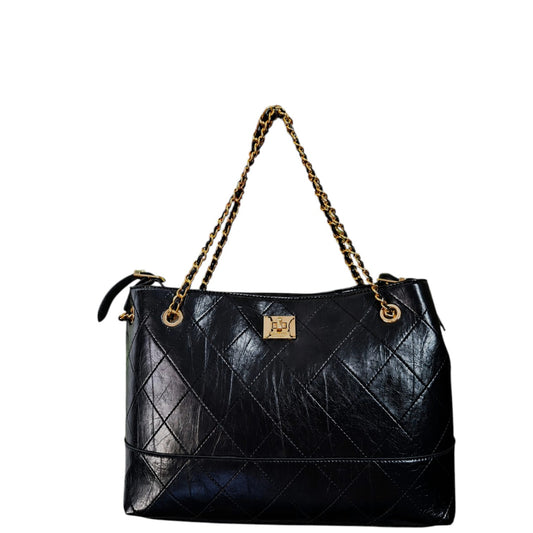 Borsa donna a mano e spalla "Valentino Creations" VC2021 Collezione Autunno/Inverno - Nero