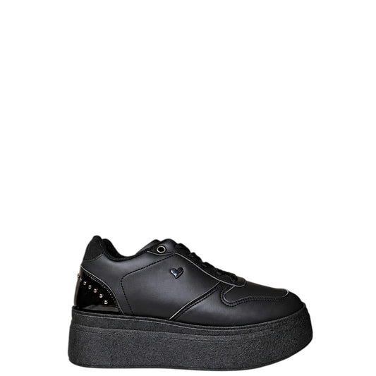 Sneakers donna "Braccialini" BC100 Collezione Autunno/Inverno con retro borchie - Nero