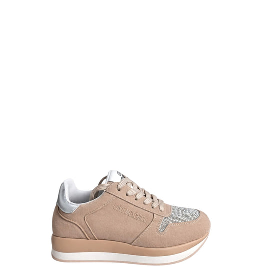 Sneakers donna "Love Moschino" JA15324G1OIGB10A Collezione Primavera/Estate camoscio - Camel multi