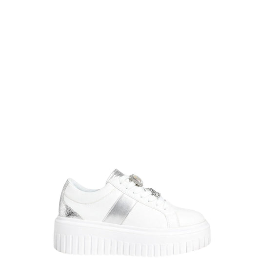 Sneakers donna "Braccialini" BA126 Collezione Primavera/Estate 2026 - Bianco e Argento