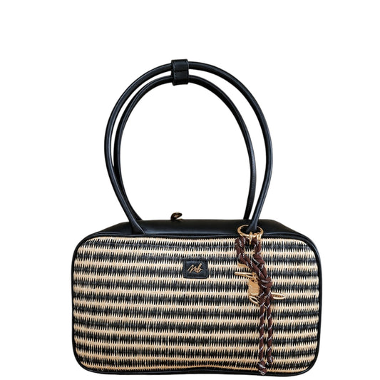 Borsa donna a spalla "Mariella Burani" MB028 Collezione Primavera/Estate 2026 - Nero e Beige
