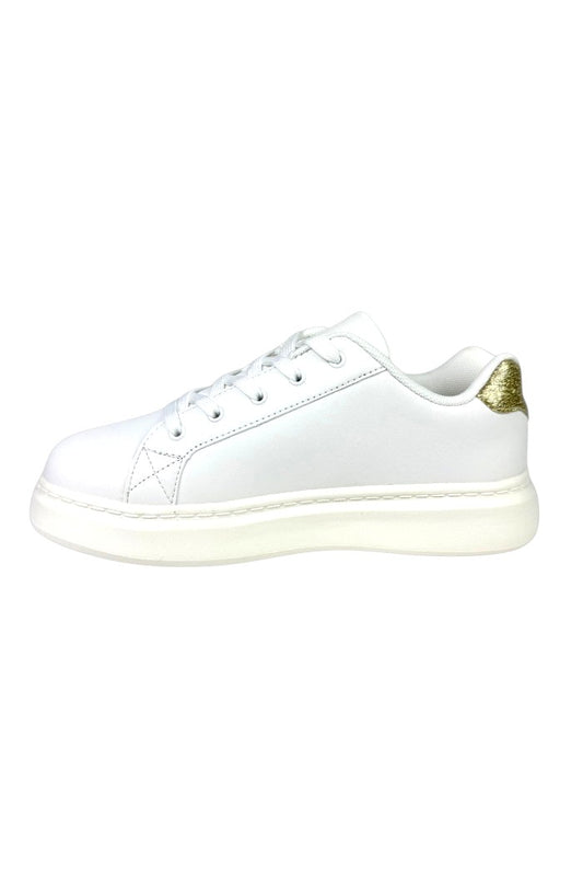 Sneakers donna “4US By Paciotti” MILU 03 Collezione Autunno/Inverno 2025/2026 – Bianco e Oro Glitter