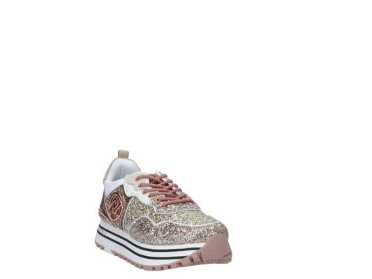 Sneakers donna "Liu Jo" MAXI WONDER GLITTER 1 Collezione Primavera/Estate - Rosa e oro