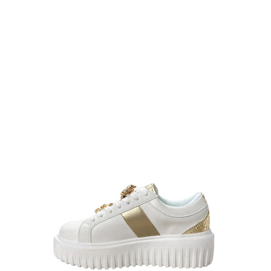 Sneakers donna "Braccialini" BA126 Collezione Primavera/Estate 2026 - Bianco e Oro