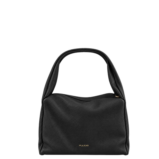 Borsa a spalla donna "Pulicati" 9010 Collezione Autunno/Inverno con tracolla - Nero