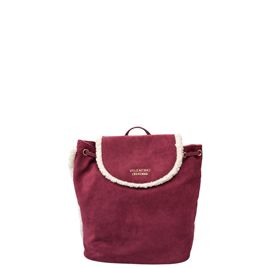 Zaino donna "Valentino Creations" VC620 Collezione Autunno/Inverno con pelliccia - Bordeaux e Bianco