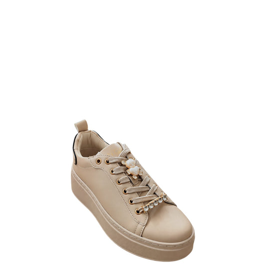 Sneakers donna "Cinzia Soft" CI2058 001 Collezione Autunno/Inverno con orsetto - Beige