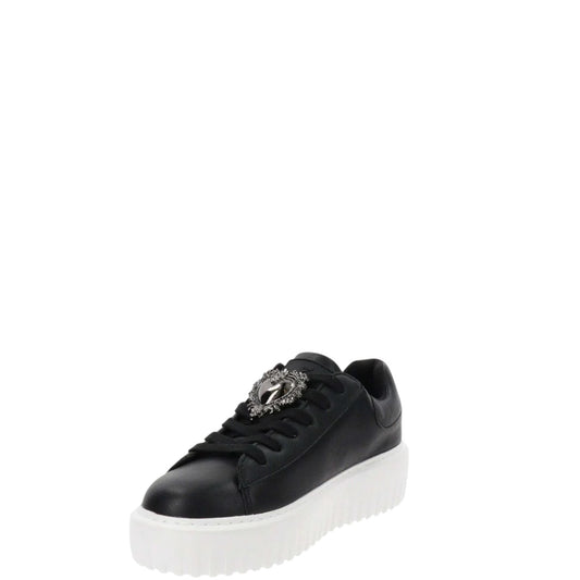 Sneakers donna "Braccialini" B114 Collezione Autunno/Inverno con cuor argento - Nero e Bianco