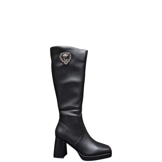 Stivali donna "Braccialini" B42 Collezione Autunno/Inverno con cuore - Nero