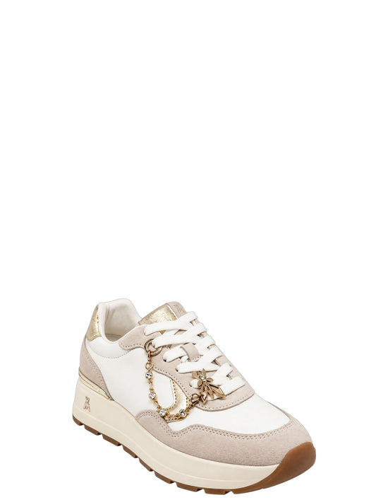Sneakers donna "Patrizia Pepe" PPJ918 Collezione Autunno/Inverno - Bianco e Tortora