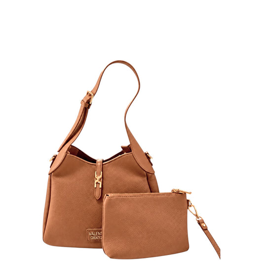 Borsa donna a spalla e tracolla "Valentino Creations" VA-7082 Collezione Autunno/Inverno - Caramel