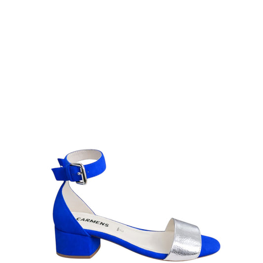 Sandali donna "Carmens " A53080 Collezione Primavera/Estate 2026 - Blu Cobalto e Argento