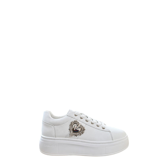 Sneakers donna "Braccialini" B100 Collezione Autunno/Inverno con cuore - Bianco