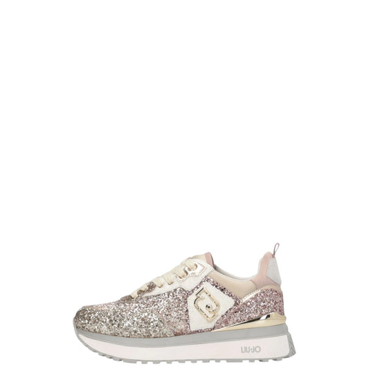 Sneakers donna "Liu Jo" Maxi Wonder Glitter 01 Collezione Primavera/Estate 2026 - Platino e Oro Rosa Multi