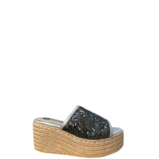 Ciabatte donna "Espadrillas" VALENCIA Collezione Primavera/Estate 2026 - Piombo e Argento