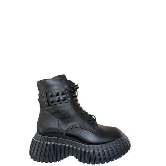 Anfibi donna "Braccialini" B69-BORCHIE Collezione Autunno/Inverno - Nero