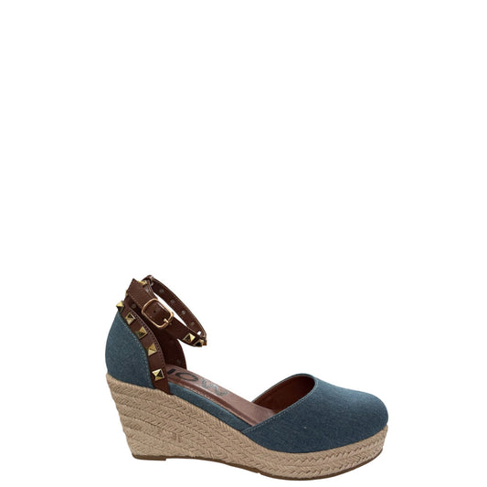 Espadrillas donna "Menbur" 25193 Collezione Primavera/Estate 2026  - Marrone e Denim