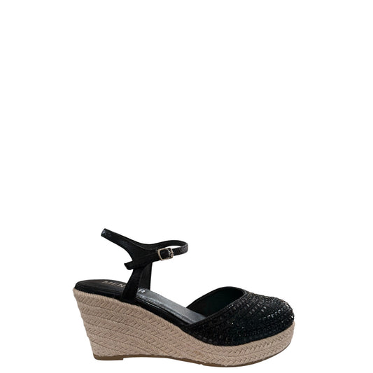 Espadrillas donna "Menbur" 24982 Collezione Primavera/Estate 2026  - Nero e Beige
