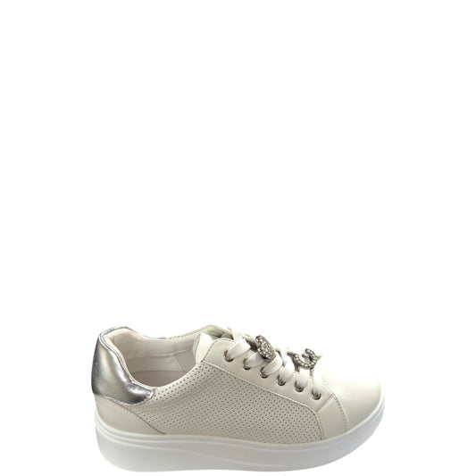 Snaeakers donna "Cinzia Soft" TR24101 001 Collezione Primavera/Estate 2026 - Avorio e Argento